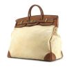 Borsa da viaggio Haut à Courroies - Travel Bag in tela beige e pelle marrone - 00pp thumbnail