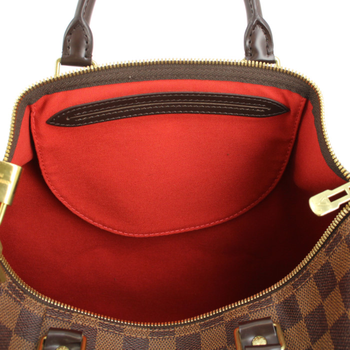 Borsa Speedy 35 in tela a scacchi e pelle marrone - Detail D4