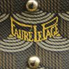 Pochette Fauré Le Page en toile monogram vert-kaki et cuir jaune - Detail D4 thumbnail