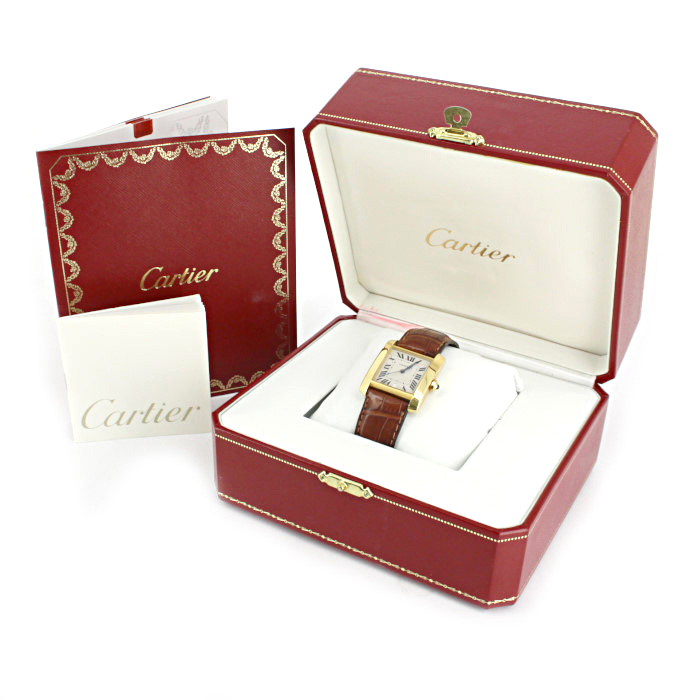 Montre Cartier Tank Française en or jaune 18k Ref :  1840 Vers  2000 - Detail D2