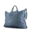 Bottega Veneta handbag in blue braided leather - 00pp thumbnail