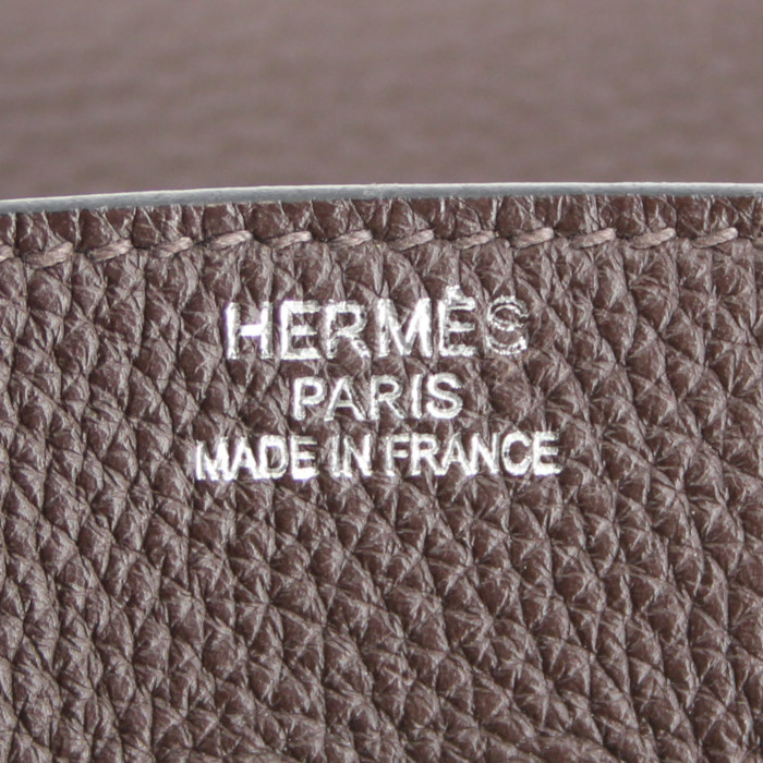 Hermes Birkin 35 cm handbag in brown togo leather - Detail D3