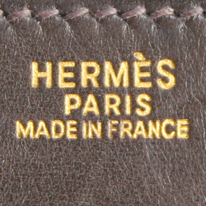 Sac à main Hermes Birkin 30 cm en cuir box marron-foncé - Detail D3