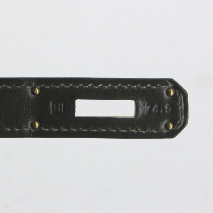 Borsa Hermes Birkin 30 cm in pelle box marrone scuro - Detail D4