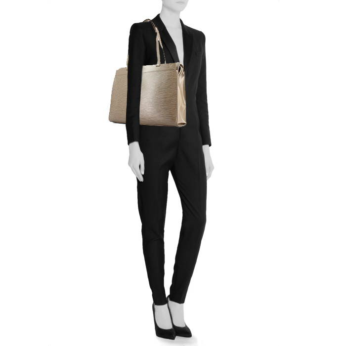 Louis Vuitton Gemeaux shopping bag in taupe epi leather - Detail D1