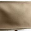 Hermes handbag in khaki canvas and dark brown leather - Detail D4 thumbnail