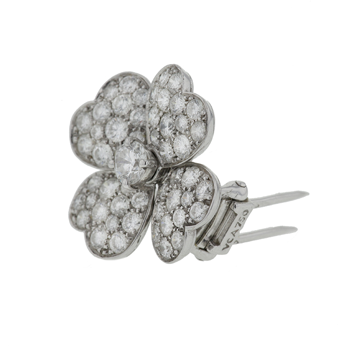 Broche-pendentif Van Cleef 
Arpels Cosmos moyen modèle en or blanc et en diamants - Detail D2