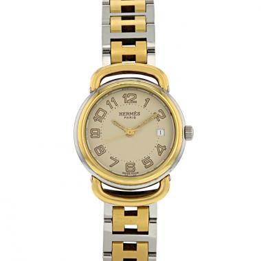 Hermes Pullman watch in gold and stainless steel Ref:  Pullman Watch Ref:  PU2.240 Circa  1990