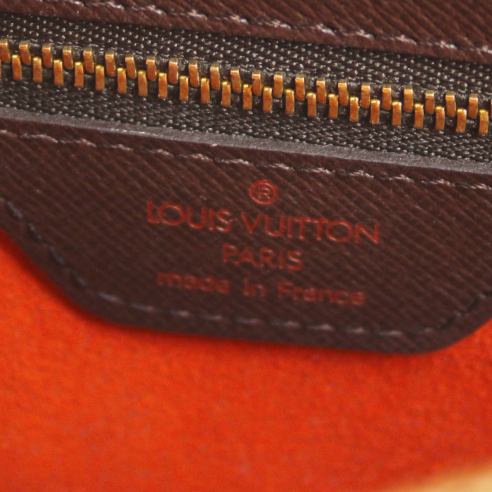 Bolso de mano Louis Vuitton Pont Neuf en lona a cuadros revestida y cuero marrón - Detail D3