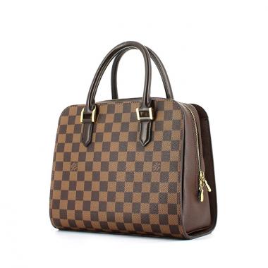 Sac à main Louis Vuitton Pont Neuf en toile damier enduite et cuir marron
