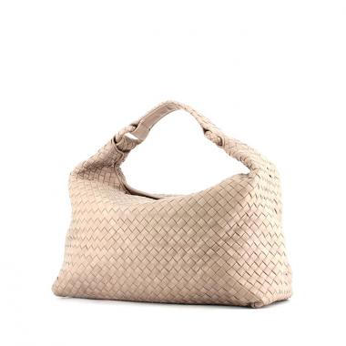 Borsa Sloane in pelle intrecciata rosa pallido