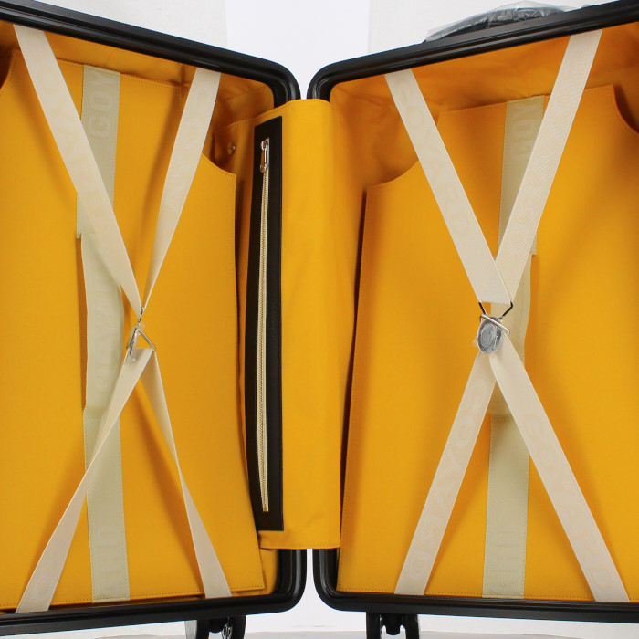 Goyard Bourget suitcase in monogram canvas and black leather - Detail D2