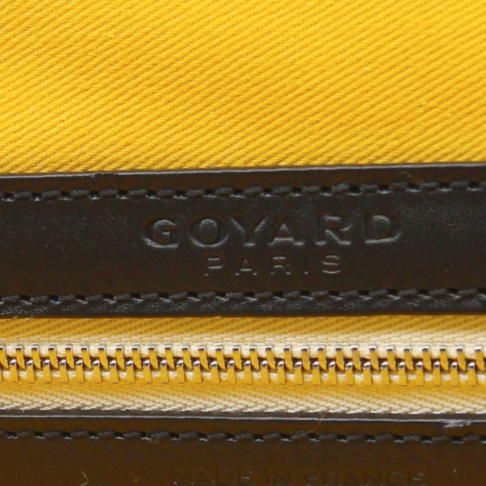 Valise Goyard Bourget en toile monogram enduite et cuir noir - Detail D3