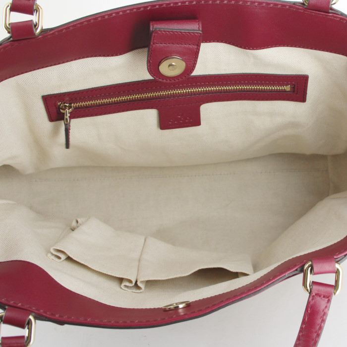 Sac cabas Gucci en toile monogram beige et cuir rose - Detail D2