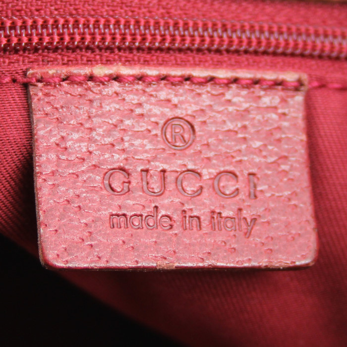 Sac cabas Gucci en toile monogram beige et cuir rose - Detail D4