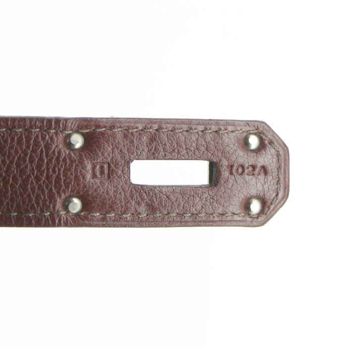 Bolso de mano Hermes Birkin Shoulder en cuero marrón - Detail D4