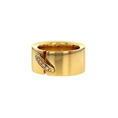 Bague Chaumet Lien grand modèle en or jaune et diamants