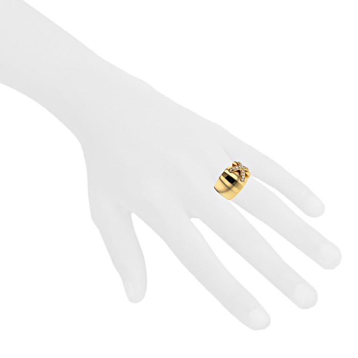 Anello Chaumet Lien taglia XL in oro giallo e diamanti - Detail D1
