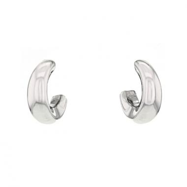 Paire de boucles d'oreilles Chaumet Anneau petit modèle en or blanc