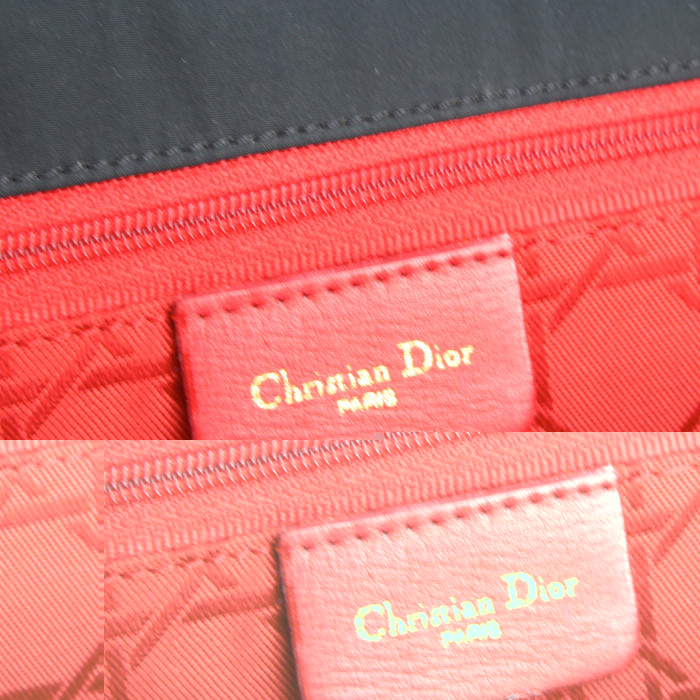 Bolso de mano Dior Lady Dior en lona cannage negra - Detail D3