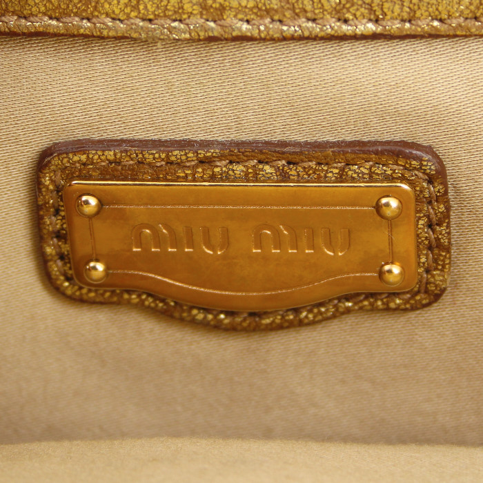 Shopping bag in vimini beige e pelle dorata - Detail D3