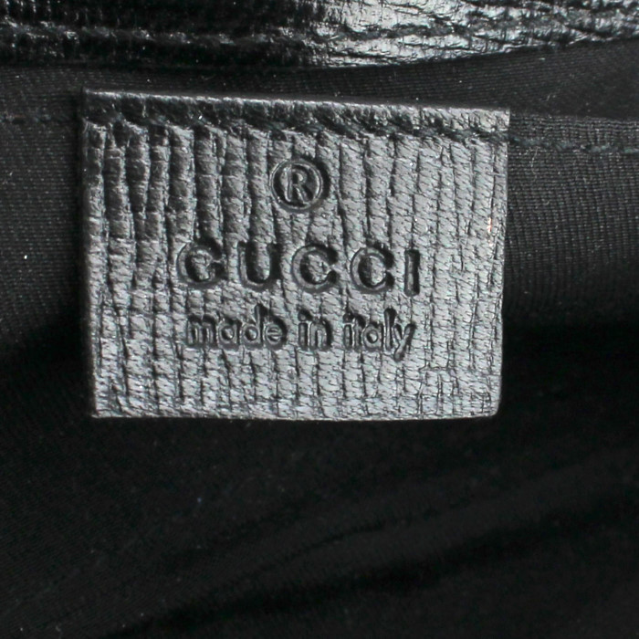 Bolso de mano Gucci Mors en cuero granulado negro - Detail D3