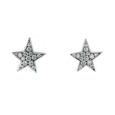Paire de boucles d'oreilles Chanel Cometes moyen modèle en or blanc et diamants