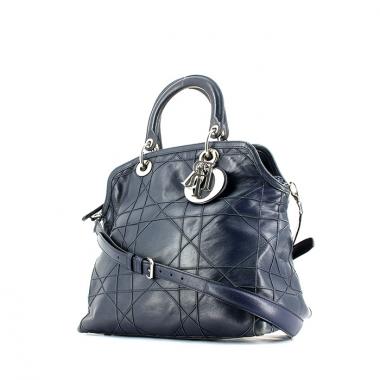 Bolso de mano Dior modelo mediano en cuero azul