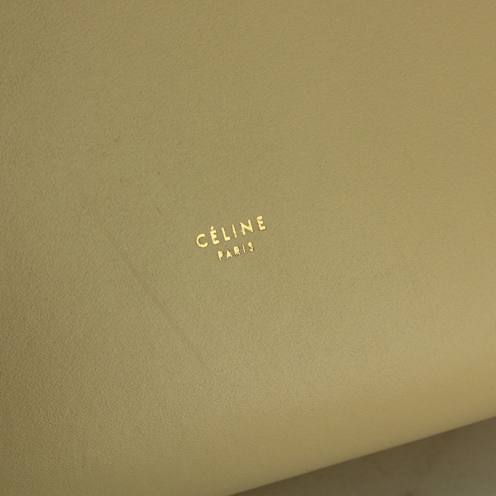 Borsa Celine Tie Bag modello medio in pelle beige - Detail D5