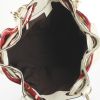 Bolso de mano Gucci en cuero blanquecino y tela roja - Detail D2 thumbnail