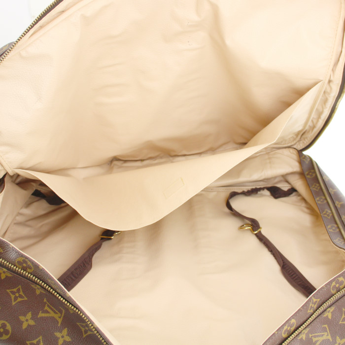 Borsa da viaggio Sirius in tela monogram cerata e pelle naturale - Detail D2