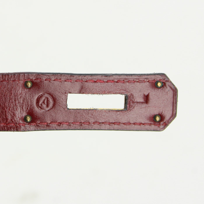 Sac à main Hermes Kelly 35 cm en cuir box bordeaux - Detail D4