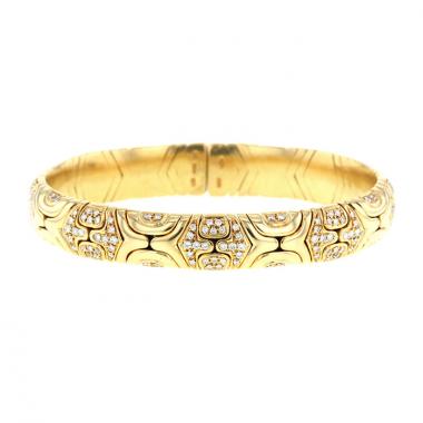 Bracciale semirigido Bulgari Alveare in oro giallo e diamanti