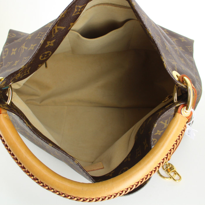 Louis Vuitton Artsy small model handbag in monogram canvas and natural leather - Detail D2