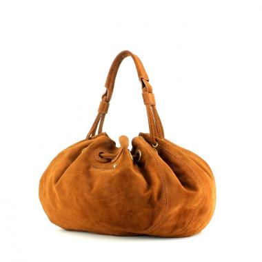 Bolso zurrón Sonia Rykiel en ante color caramelo