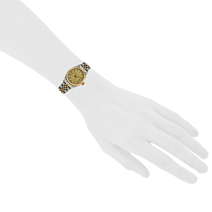 Montre Rolex Oyster Perpetual Datejust Lady en or et acier Ref :  6917 Vers  1987 - Detail D1