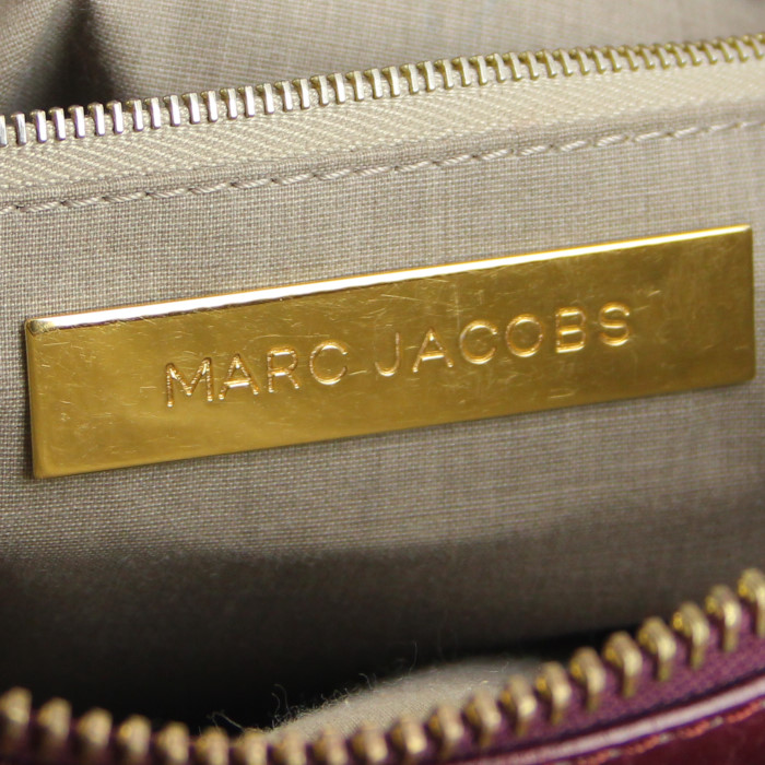 Sac à main Marc Jacobs en cuir bordeaux - Detail D3