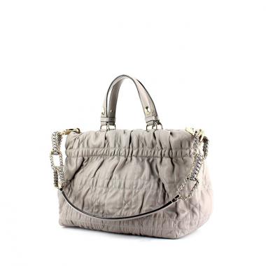 Dior Plissé handbag in grey leather