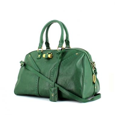 Bolso de mano Yves Saint Laurent Easy en cuero verde