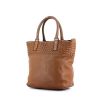 Bottega Veneta shopping bag in brown braided leather and brown grained leather - 00pp thumbnail
