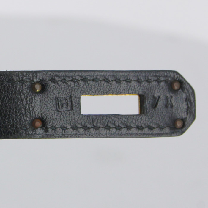 Borsa Birkin 35 cm in pelle Gulliver nera - Detail D4