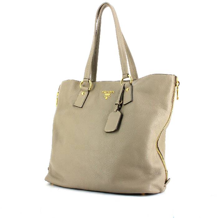 Shopping bag in pelle color talpa
