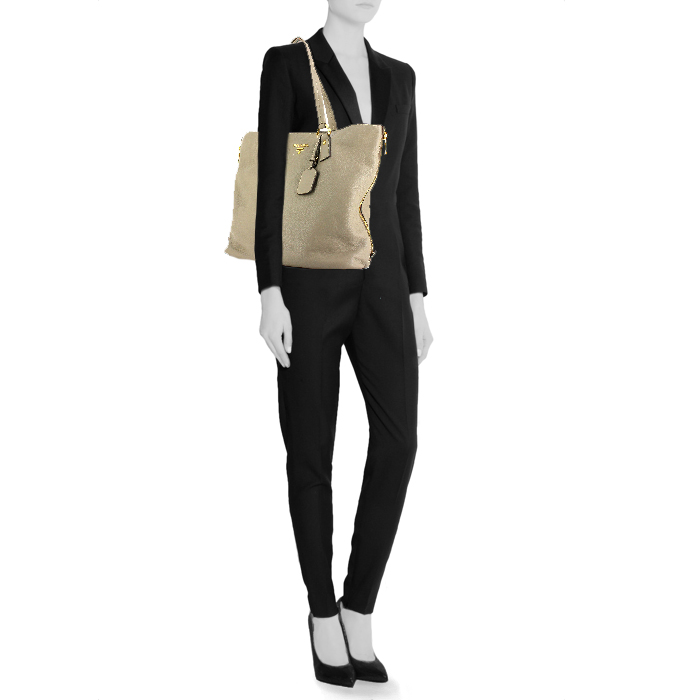 Shopping bag in pelle color talpa - Detail D1