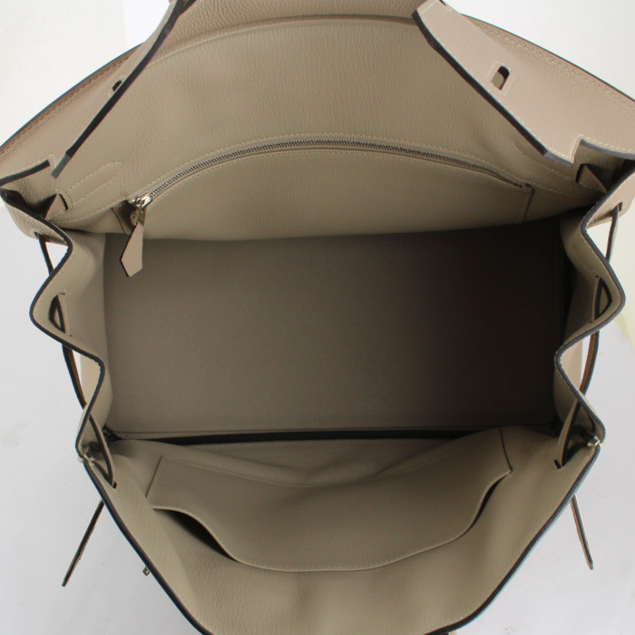 Borsa Birkin 35 cm in pelle togo grigia - Detail D2