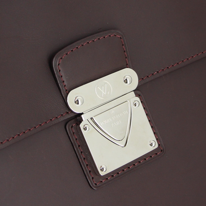 Porta-documentos Louis Vuitton en cuero marrón - Detail D4