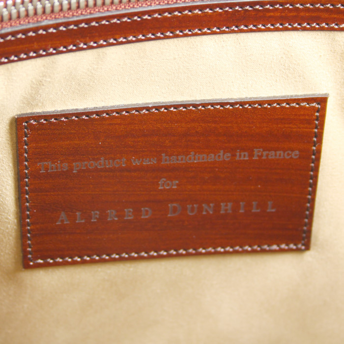 Borsa portadocumenti Dunhill in pelle marrone sfumato - Detail D3