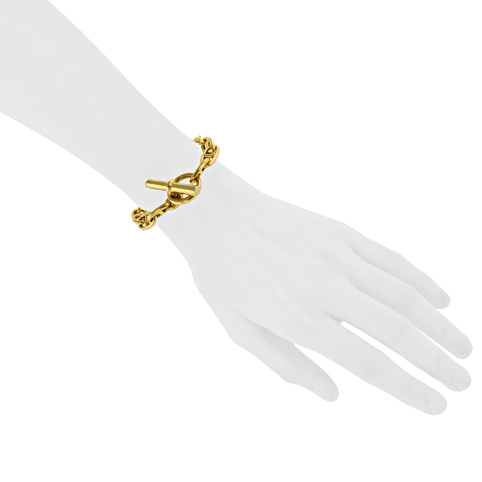 Bracelet Hermes Chaine d'Ancre grand modèle en or jaune - Detail D1