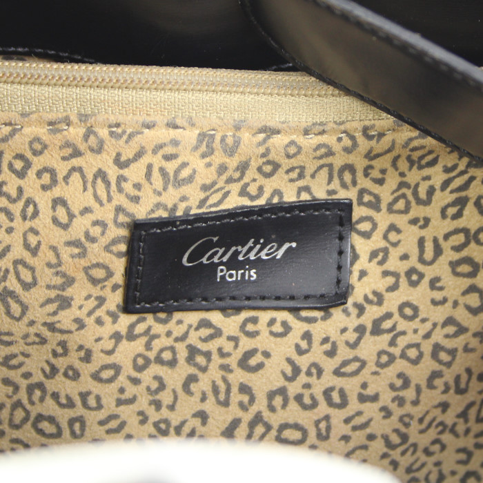Bolso de mano Cartier Panthère en cuero negro - Detail D3