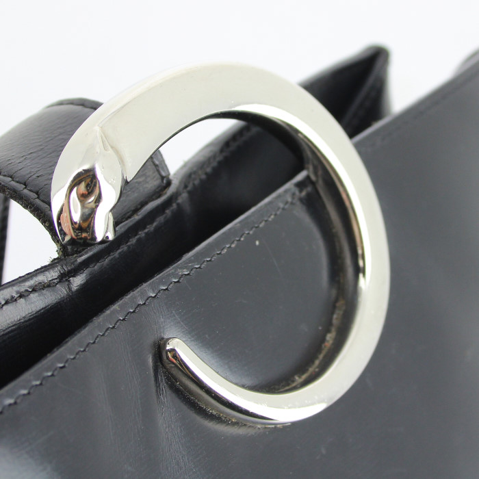 Cartier Panthère handbag in black leather - Detail D4