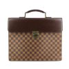 Porta-documentos Louis Vuitton Altona en lona a cuadros y cuero marrón - 360 thumbnail